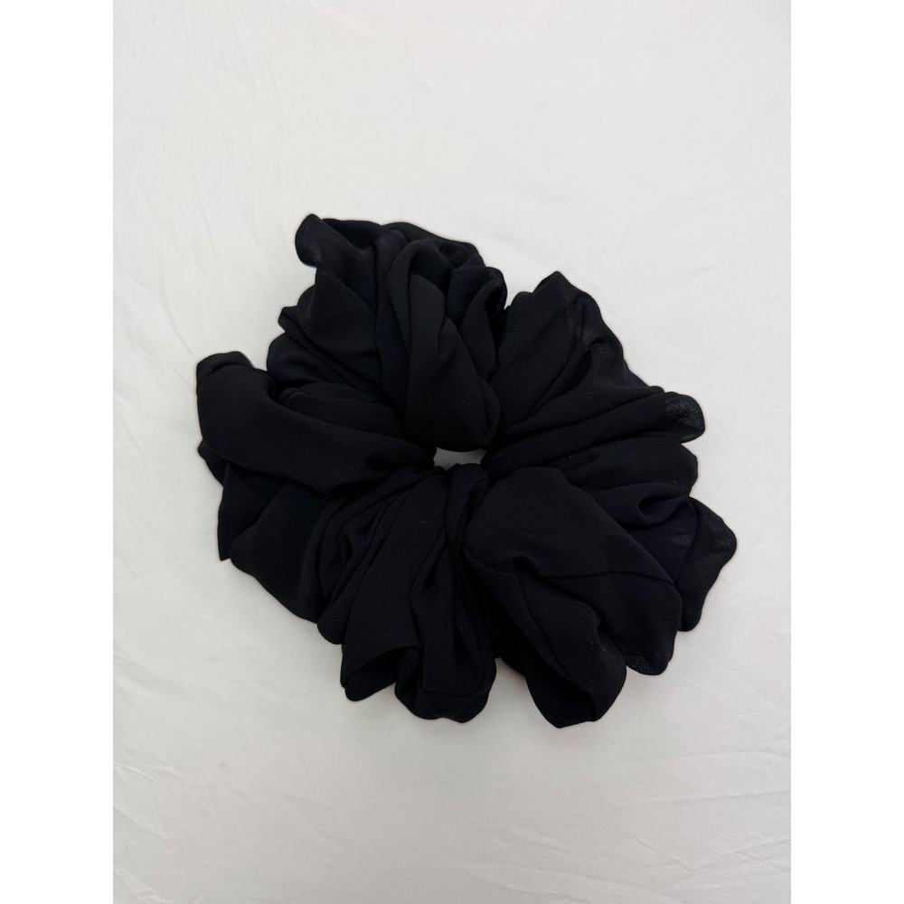 Free People Jumbo Schiffon Scrunchie Black Oversized Hair Tie Accessory - Picture 8 of 8